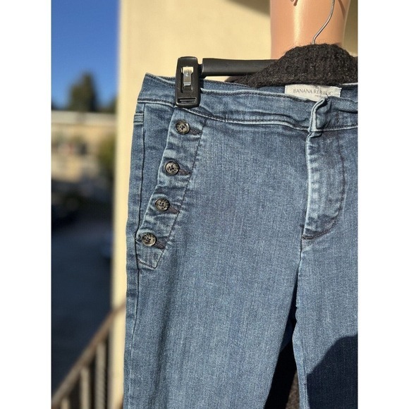 Banana Republic Sailor Jeans Flared High Rise Med Wash Premium Denim Size: 28'' - Picture 4 of 6